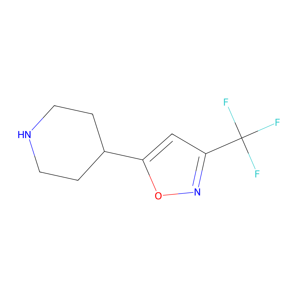 5-(Piperidin-4-yl)-3-(trifluoromethyl)isoxazole molecular structure, CAS 1784042-96-1