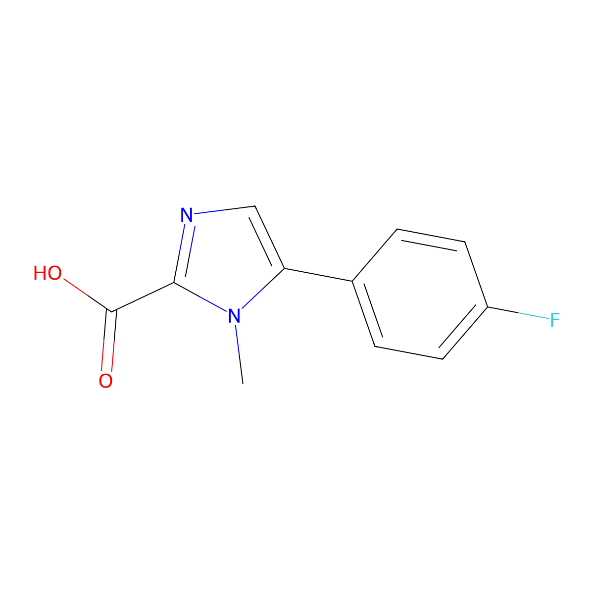 5-(4-fluorophenyl)-1-methyl-1H-imidazole-2-carboxylic acid molecular structure, CAS 1784042-99-4