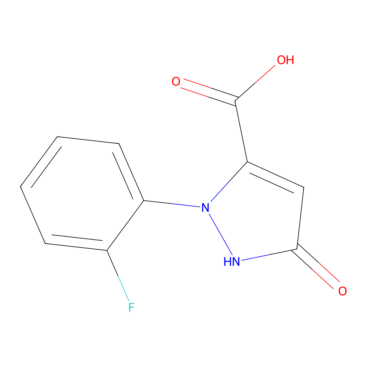 1-(2-Fluorophenyl)-3-hydroxy-1H-pyrazole-5-carboxylic acid molecular structure, CAS 1784043-56-6