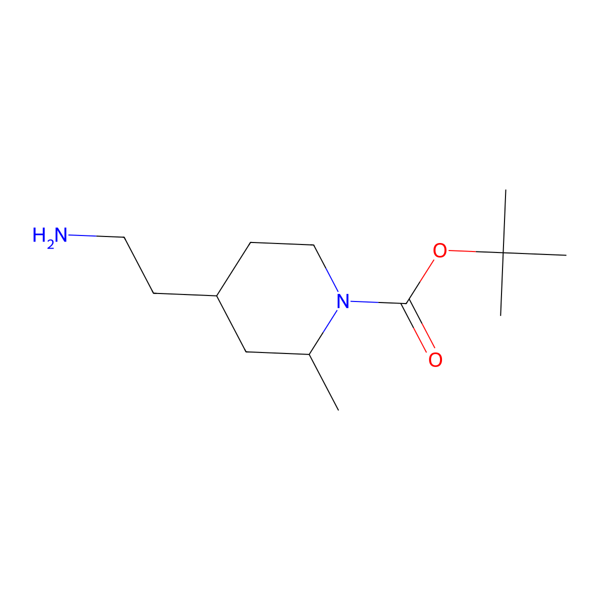 tert-Butyl 4-(2-aminoethyl)-2-methylpiperidine-1-carboxylate molecular structure, CAS 1784045-77-7