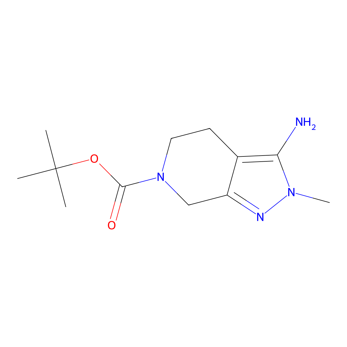 tert-Butyl 3-amino-2-methyl-2H,4H,5H,6H,7H-pyrazolo[3,4-c]pyridine-6-carboxylate molecular structure, CAS 1784047-01-3