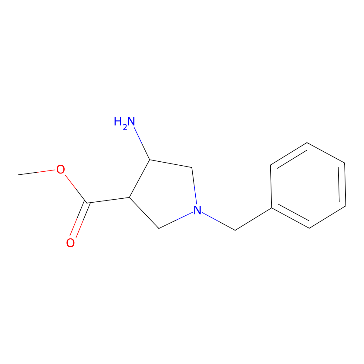 Methyl 4-amino-1-benzylpyrrolidine-3-carboxylate molecular structure, CAS 1784047-21-7