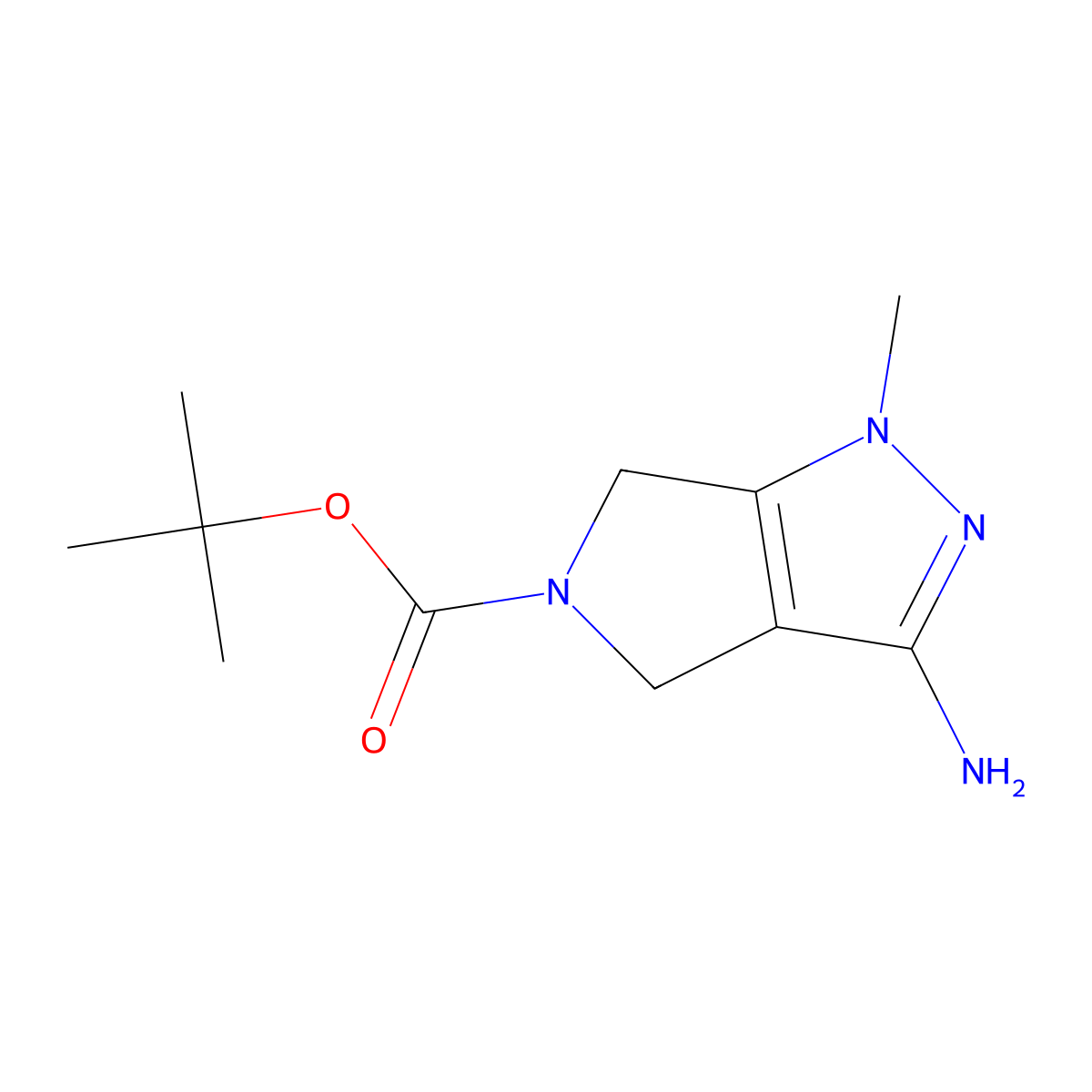 tert-Butyl 3-amino-1-methyl-4,6-dihydropyrrolo[3,4-c]pyrazole-5(1H)-carboxylate molecular structure, CAS 1784048-63-0