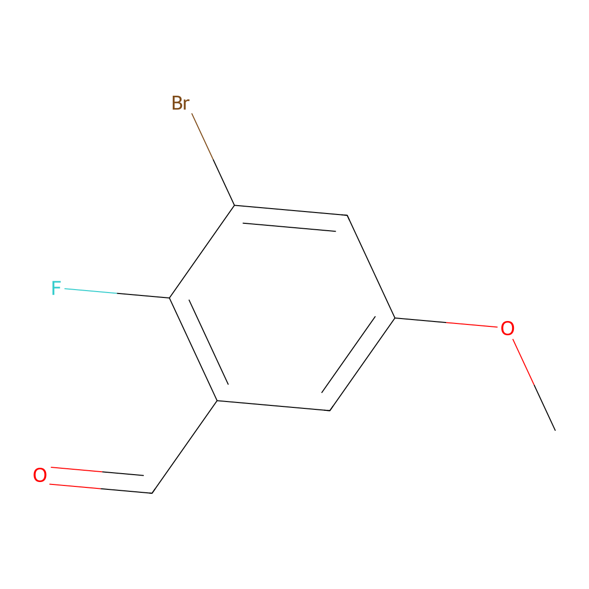 3-Bromo-2-fluoro-5-methoxybenzaldehyde molecular structure, CAS 1784053-37-7