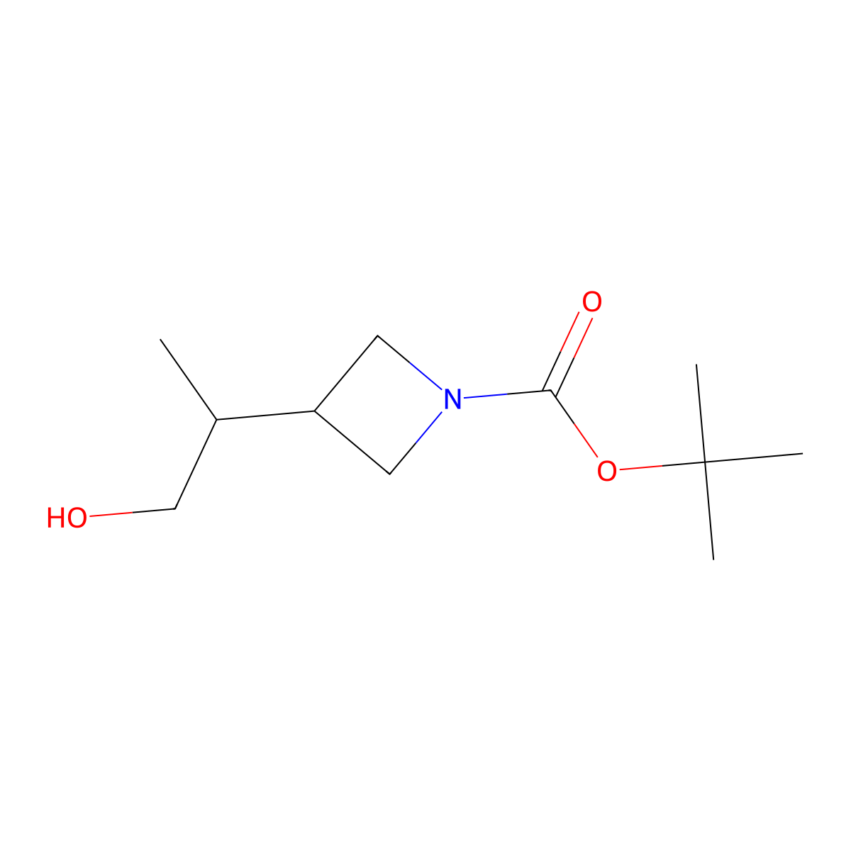 Tert-butyl 3-(1-hydroxypropan-2-yl)azetidine-1-carboxylate molecular structure, CAS 1784053-55-9