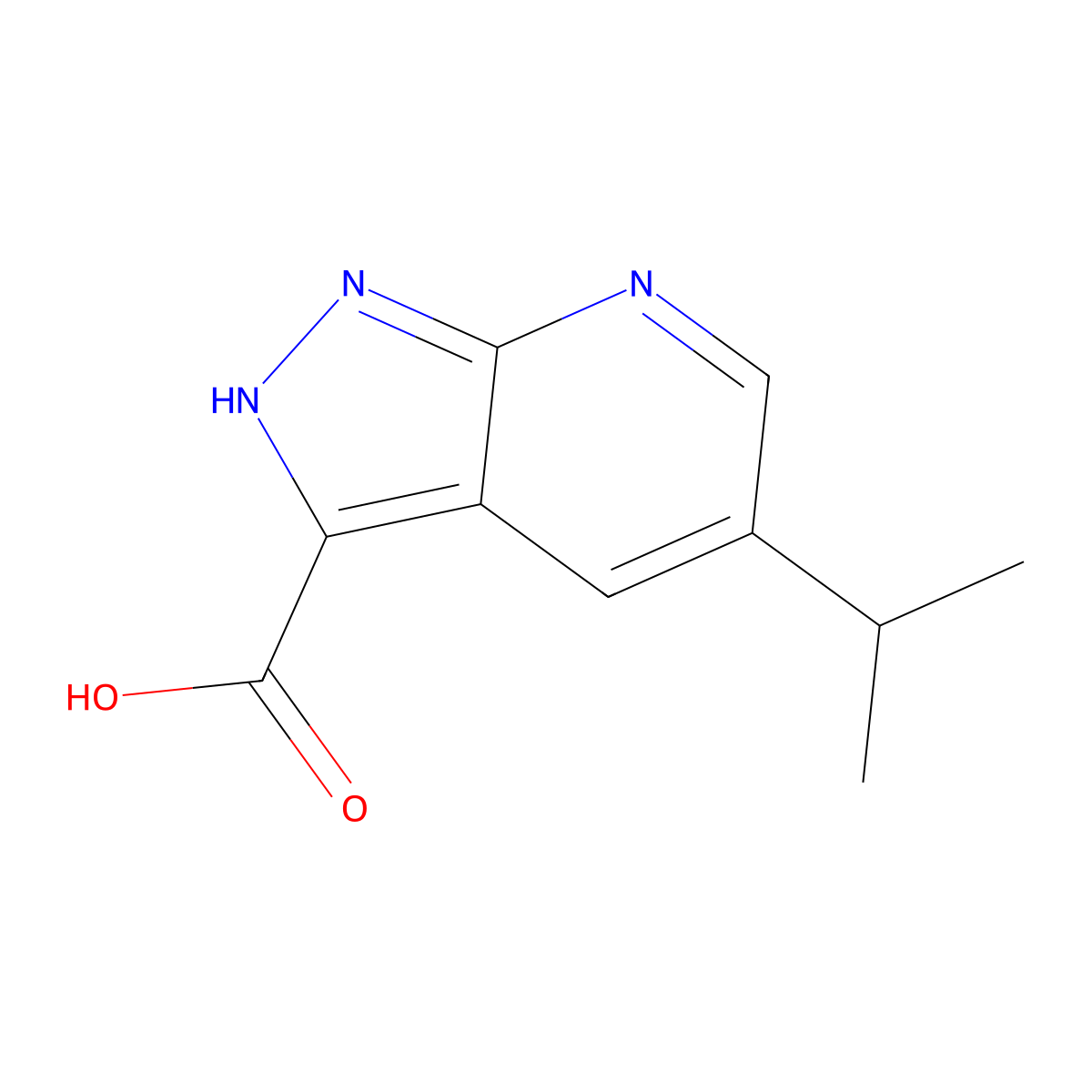5-Isopropyl-1H-pyrazolo[3,4-b]pyridine-3-carboxylic acid molecular structure, CAS 1784059-93-3