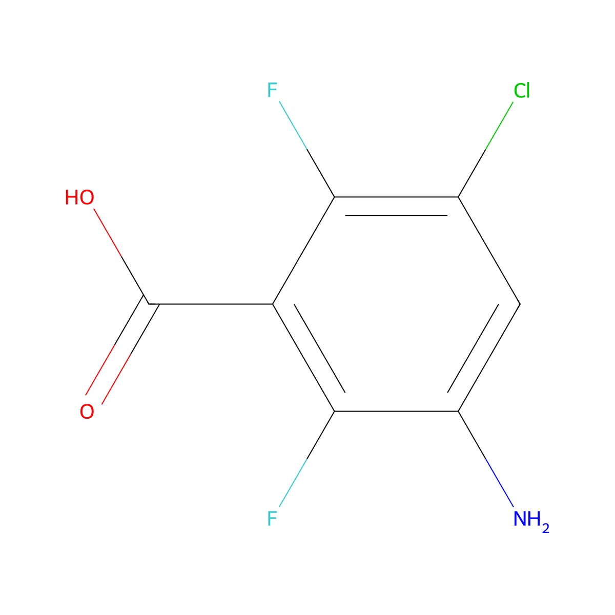 3-Amino-5-chloro-2,6-difluorobenzoic acid molecular structure, CAS 1784060-84-9
