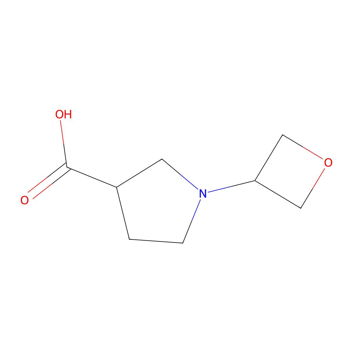 1-(Oxetan-3-yl)pyrrolidine-3-carboxylic acid molecular structure, CAS 1784061-57-9