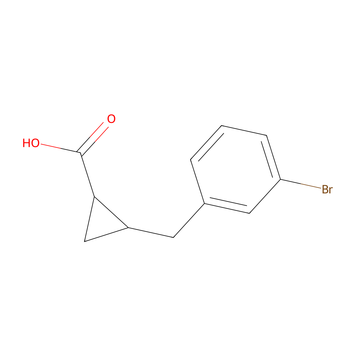 2-[(3-Bromophenyl)methyl]cyclopropane-1-carboxylic acid molecular structure, CAS 1784061-70-6