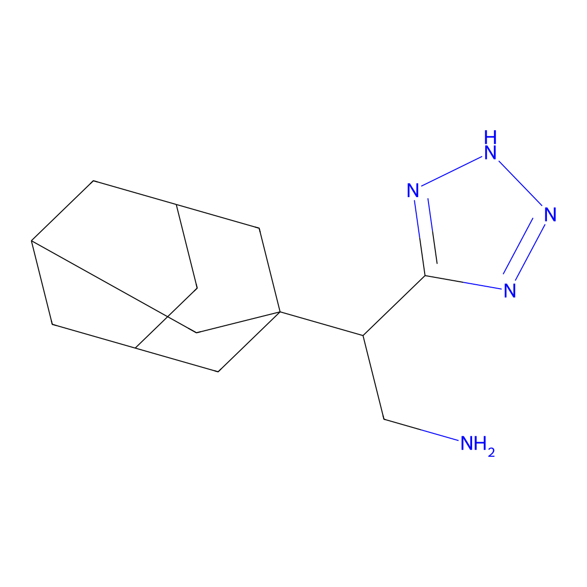 2-(adamantan-1-yl)-2-(2H-1,2,3,4-tetrazol-5-yl)ethan-1-amine molecular structure, CAS 1784068-46-7