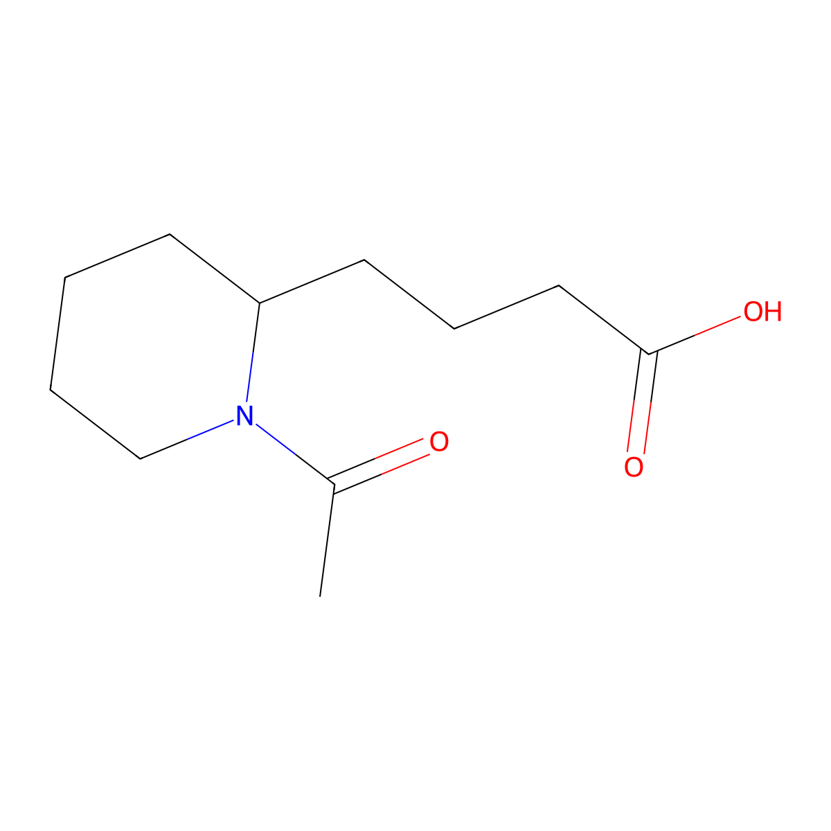 4-(1-Acetylpiperidin-2-yl)butanoic acid molecular structure, CAS 1784071-45-9