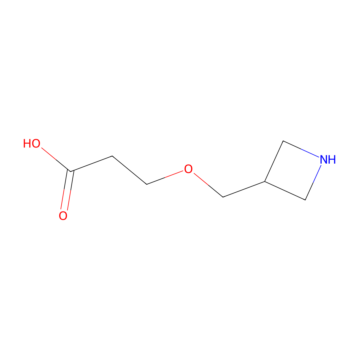 3-[(Azetidin-3-yl)methoxy]propanoic acid molecular structure, CAS 1784072-73-6
