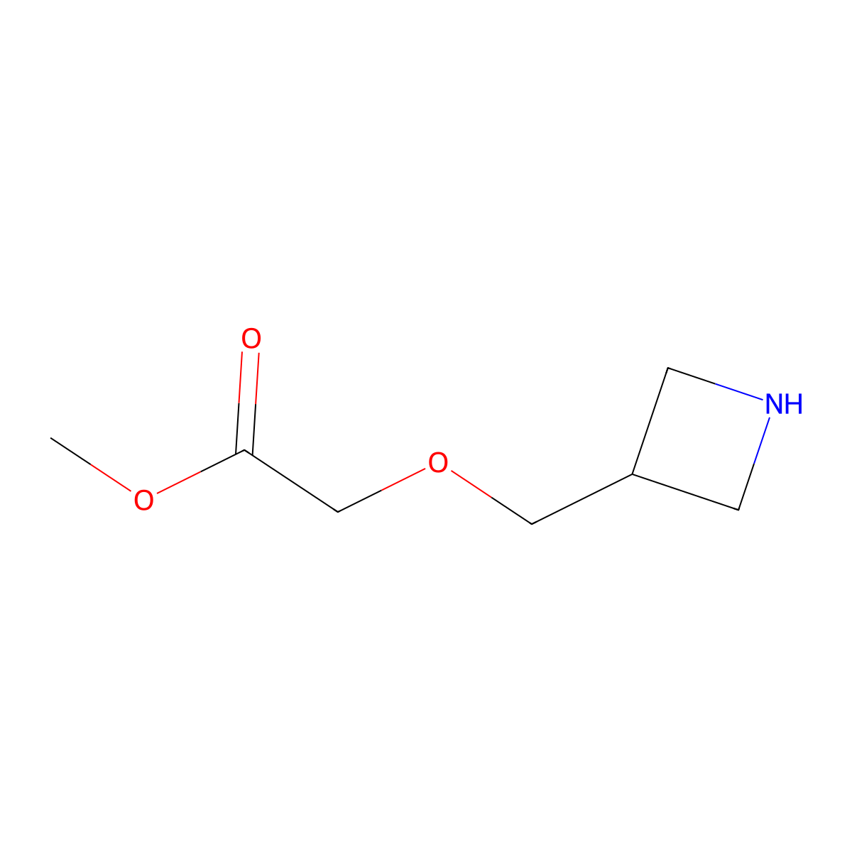 Methyl 2-[(azetidin-3-yl)methoxy]acetate molecular structure, CAS 1784072-80-5