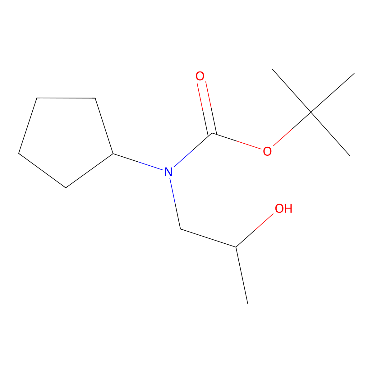 tert-butyl N-cyclopentyl-N-(2-hydroxypropyl)carbamate molecular structure, CAS 1784076-85-2