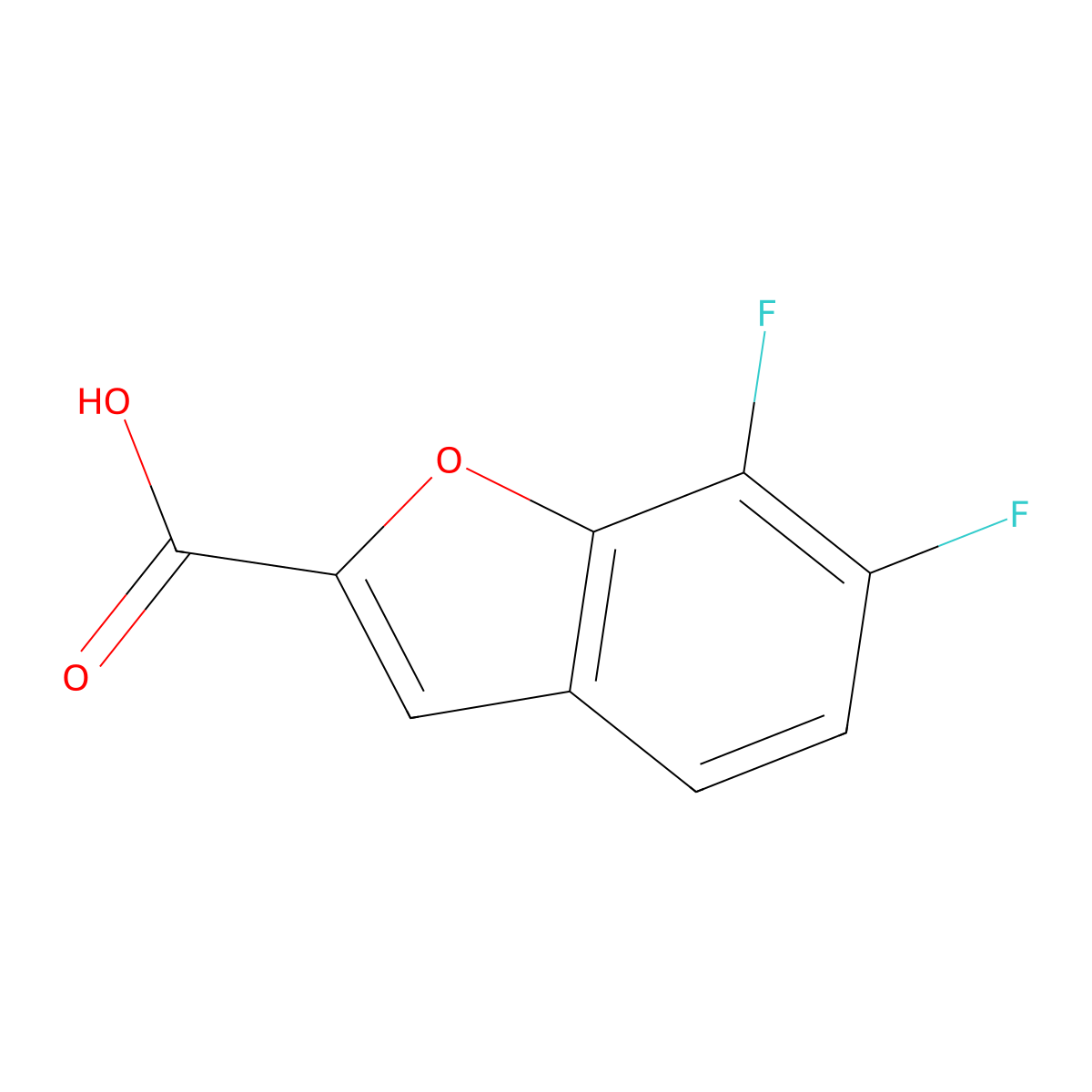 6,7-Difluoro-1-benzofuran-2-carboxylic acid molecular structure, CAS 1784077-42-4