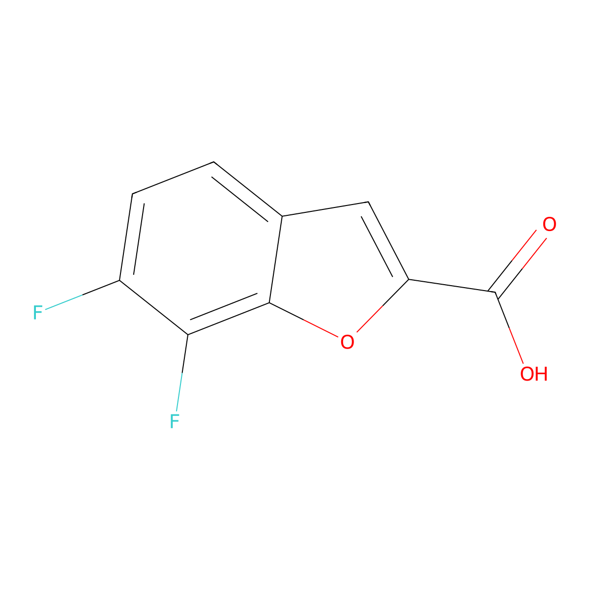 6,7-Difluoro-1-benzofuran-2-carboxylic acid molecular structure, CAS 1784077-42-4