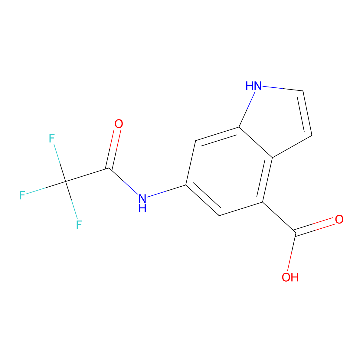 6-(trifluoroacetamido)-1H-indole-4-carboxylic acid molecular structure, CAS 1784079-45-3