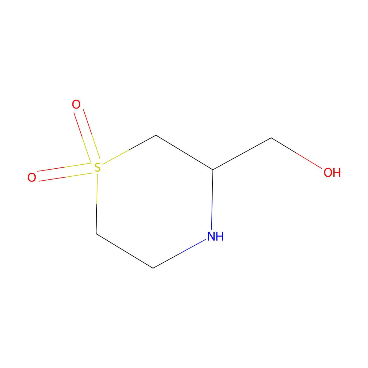 3-(Hydroxymethyl)thiomorpholine 1,1-dioxide molecular structure, CAS 1784079-68-0