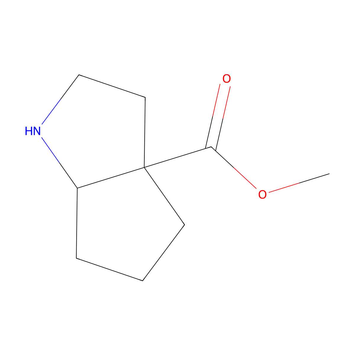 Methyl octahydrocyclopenta[b]pyrrole-3a-carboxylate molecular structure, CAS 1784081-60-2