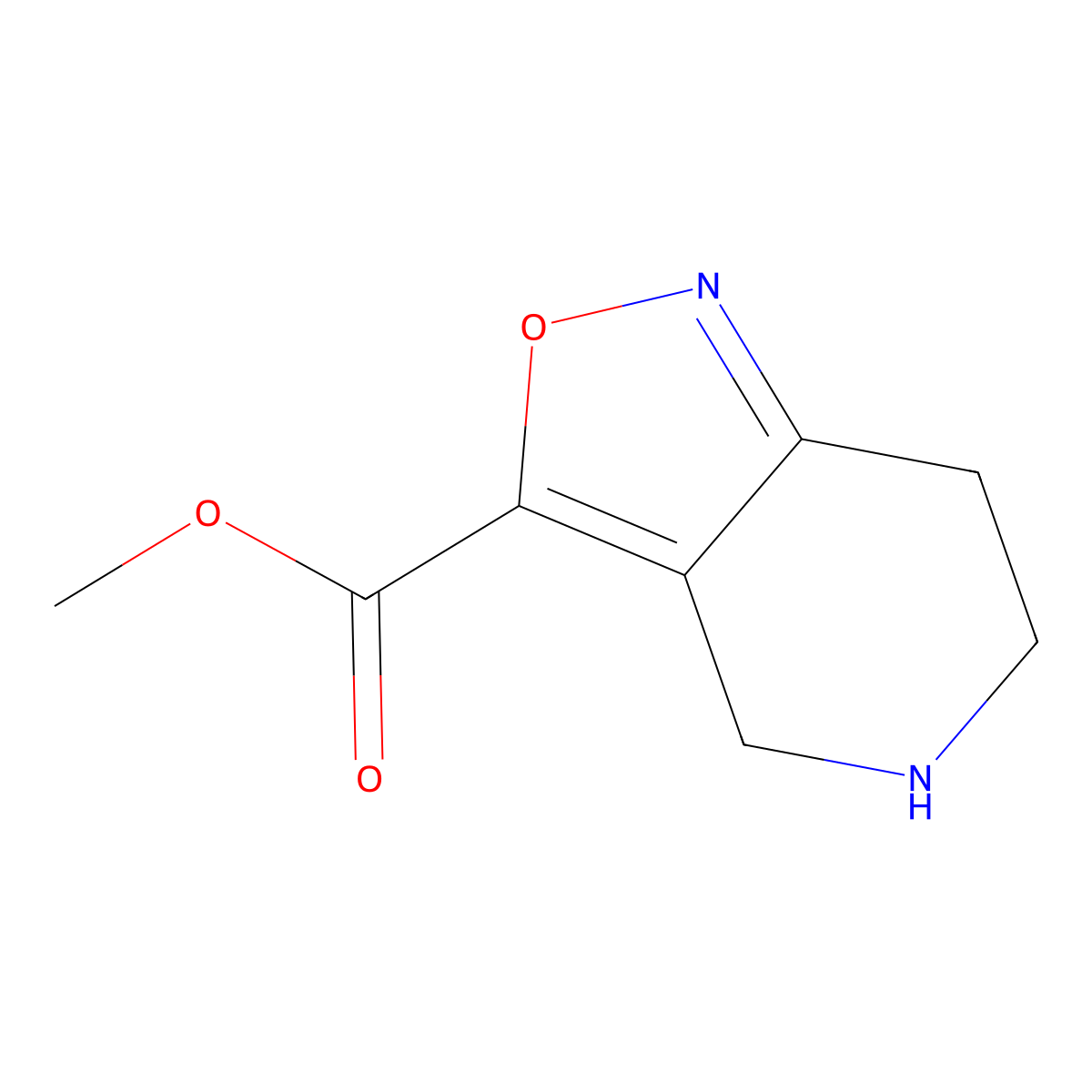 methyl 4H,5H,6H,7H-[1,2]oxazolo[4,3-c]pyridine-3-carboxylate molecular structure, CAS 1784081-93-1