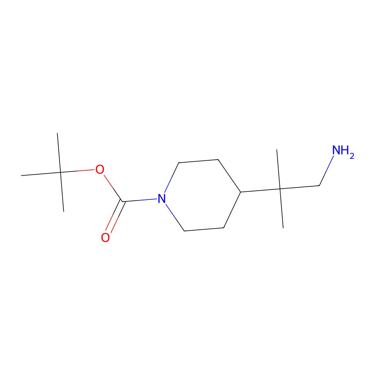 Tert-butyl 4-(1-amino-2-methylpropan-2-yl)piperidine-1-carboxylate molecular structure, CAS 1784087-85-9