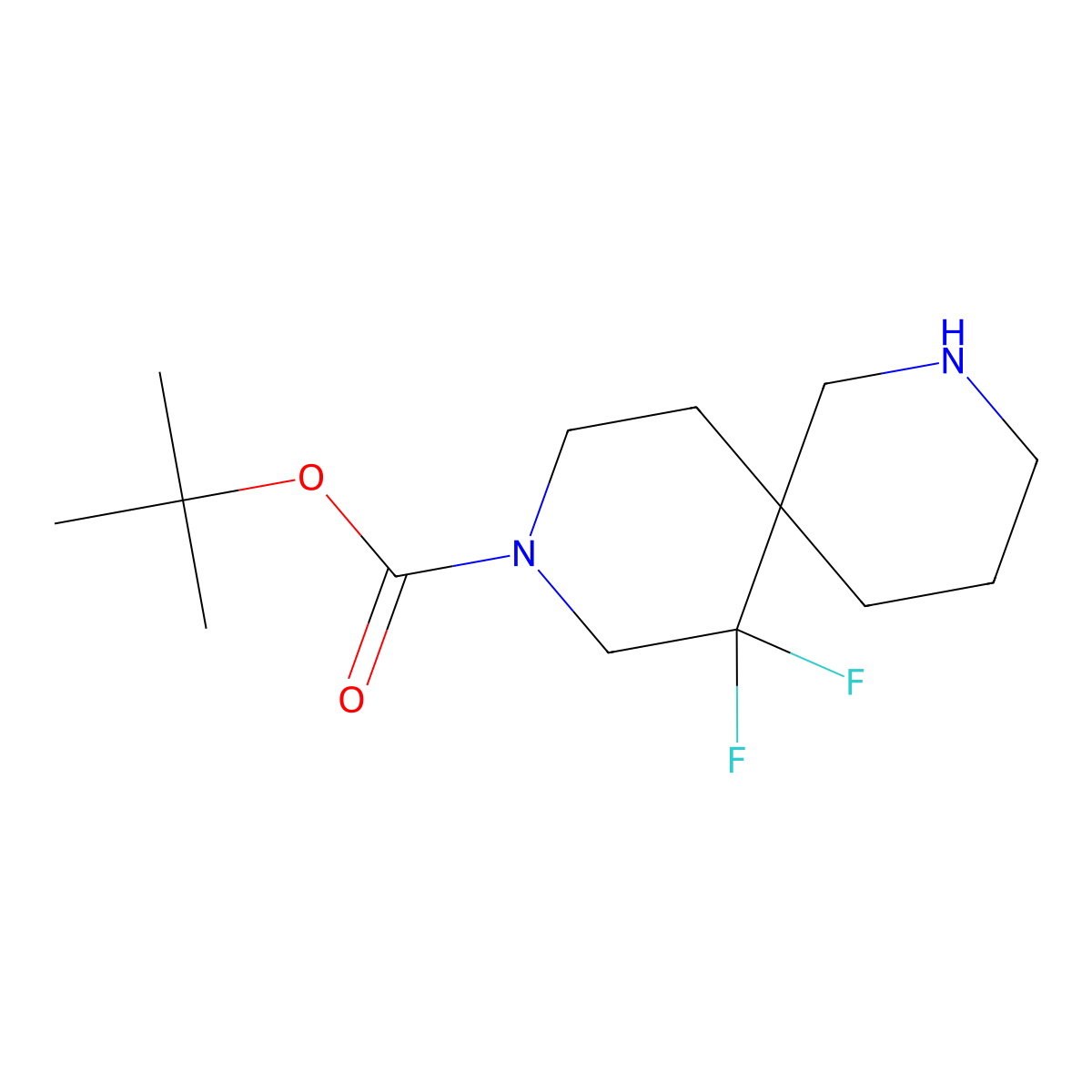 tert-Butyl 7,7-difluoro-2,9-diazaspiro[5.5]undecane-9-carboxylate molecular structure, CAS 1784088-65-8