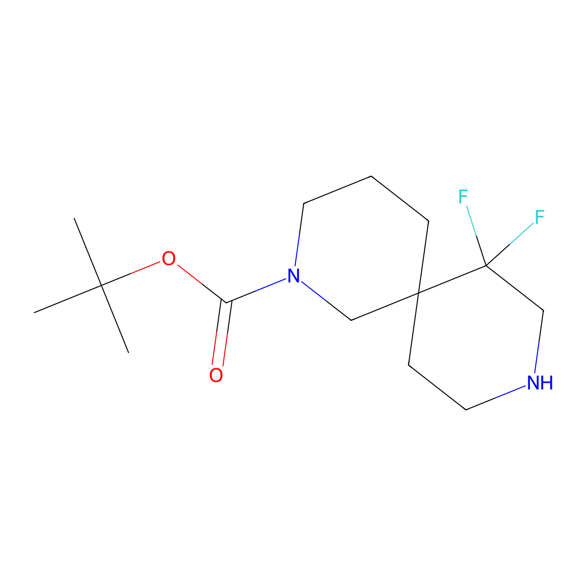 tert-Butyl 7,7-difluoro-2,9-diazaspiro[5.5]undecane-2-carboxylate molecular structure, CAS 1784088-76-1