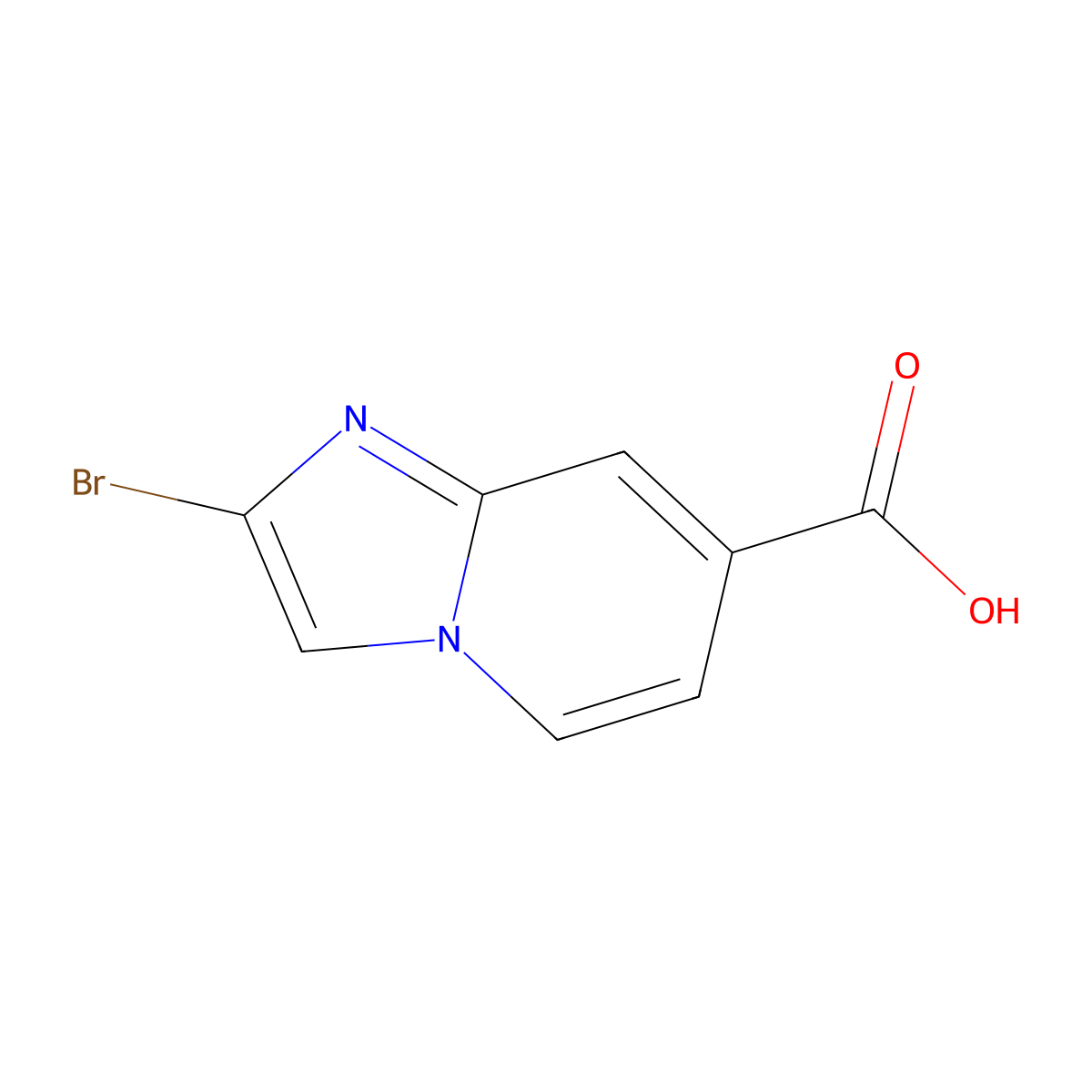 2-Bromoimidazo[1,2-a]pyridine-7-carboxylic acid molecular structure, CAS 1784089-67-3