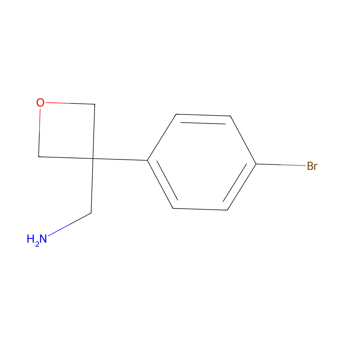 (3-(4-Bromophenyl)oxetan-3-yl)methanamine molecular structure, CAS 1784091-09-3