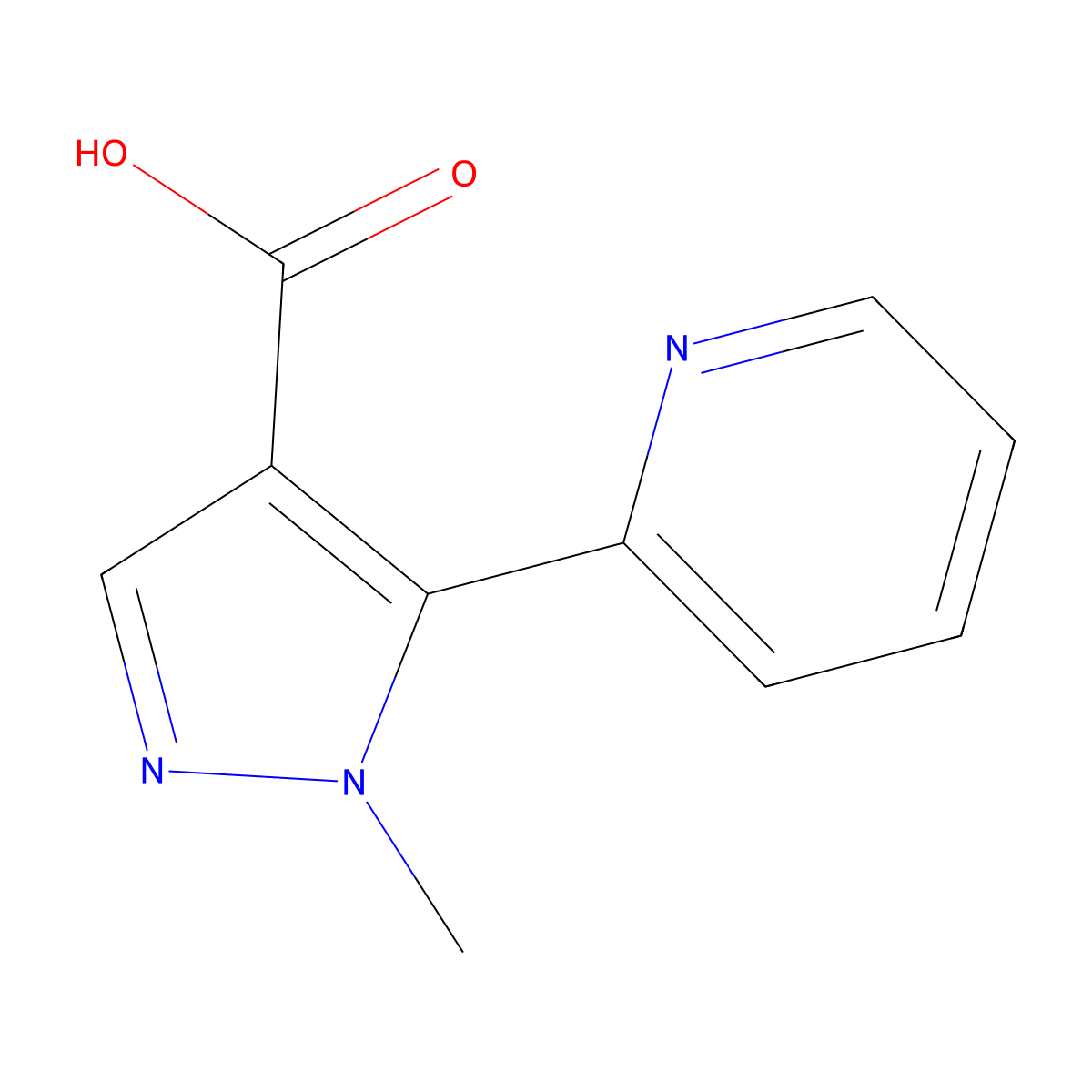 1-Methyl-5-(pyridin-2-yl)-1h-pyrazole-4-carboxylic acid molecular structure, CAS 1784093-09-9