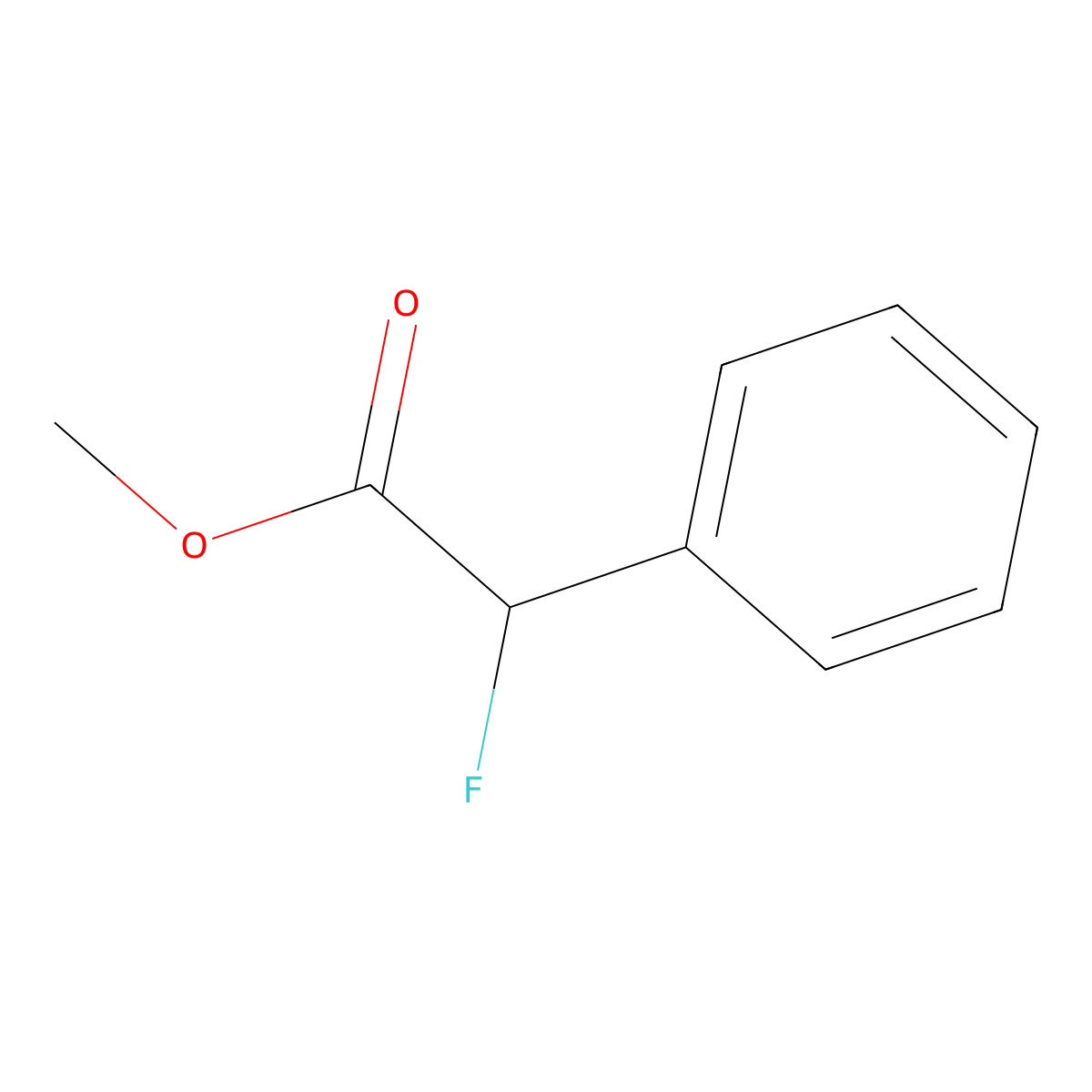 Methyl 2-fluoro-2-phenylacetate molecular structure, CAS 17841-30-4