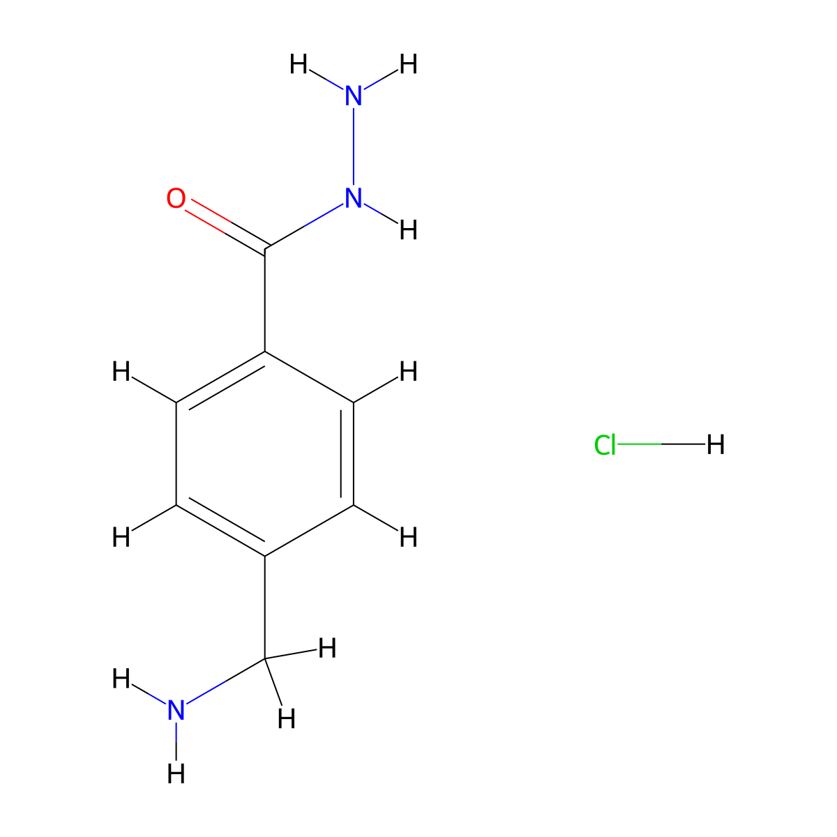 4-(Aminomethyl)benzohydrazide hydrochloride molecular structure, CAS 17841-64-4