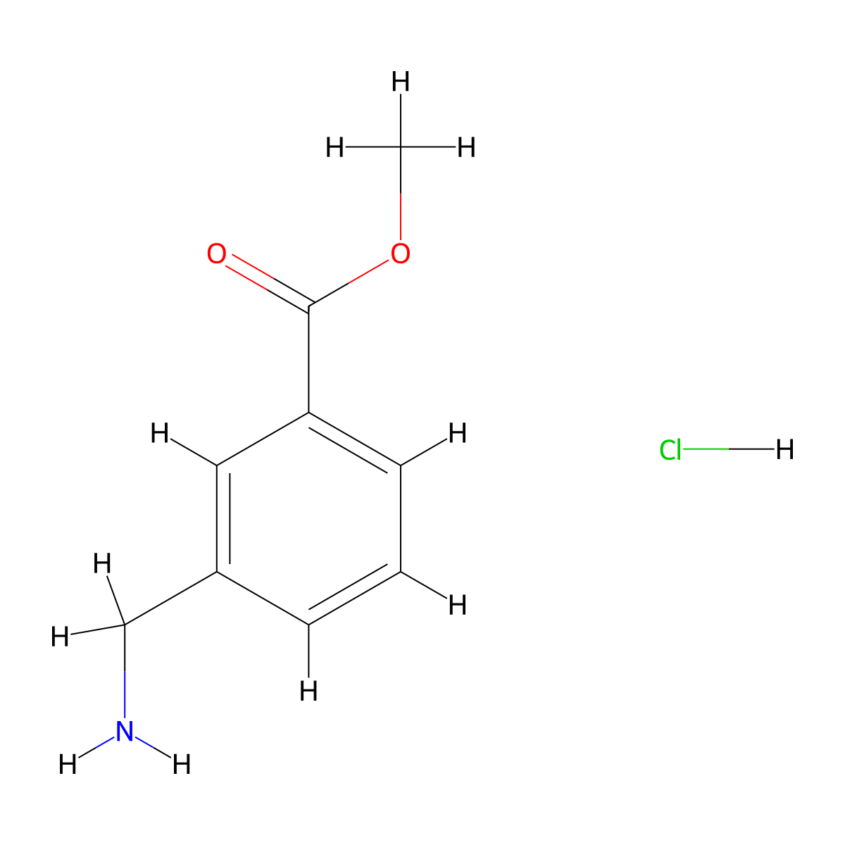 Methyl 3-(aminomethyl)benzoate Hydrochloride molecular structure, CAS 17841-68-8