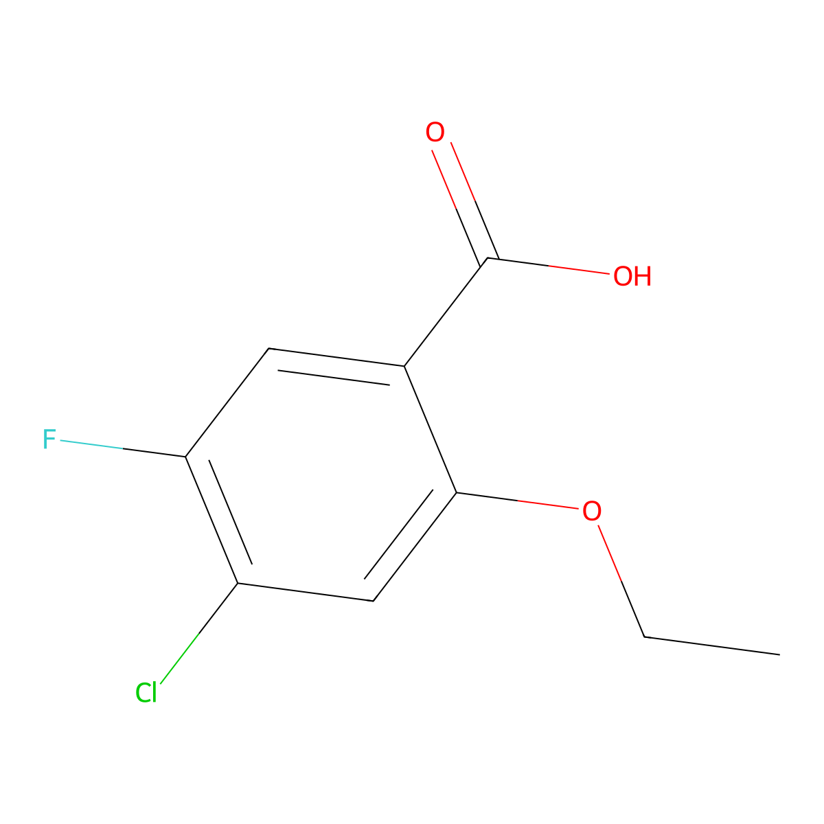 4-Chloro-2-ethoxy-5-fluorobenzoic acid molecular structure, CAS 1784105-20-9
