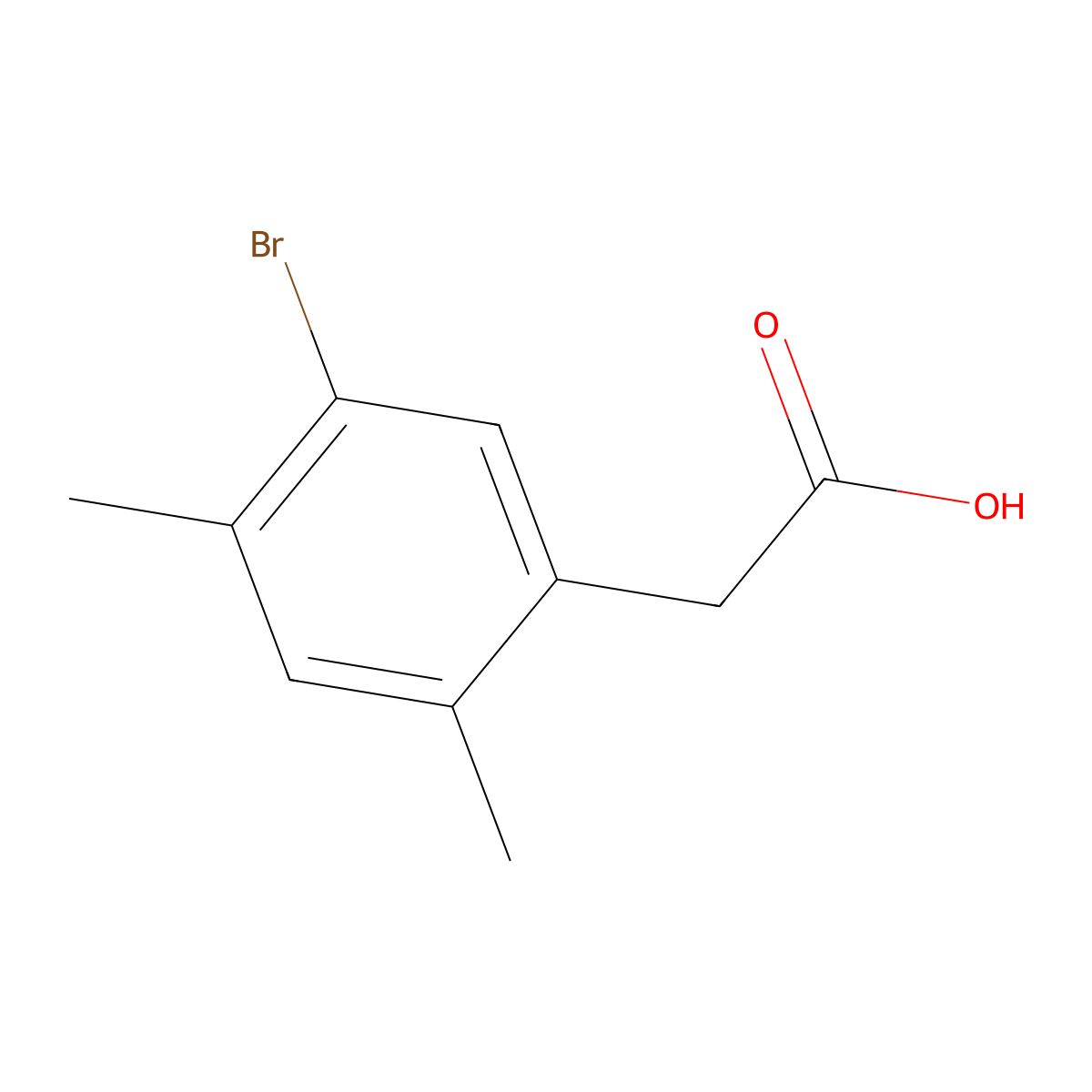 2-(5-Bromo-2,4-dimethylphenyl)acetic acid molecular structure, CAS 1784105-99-2