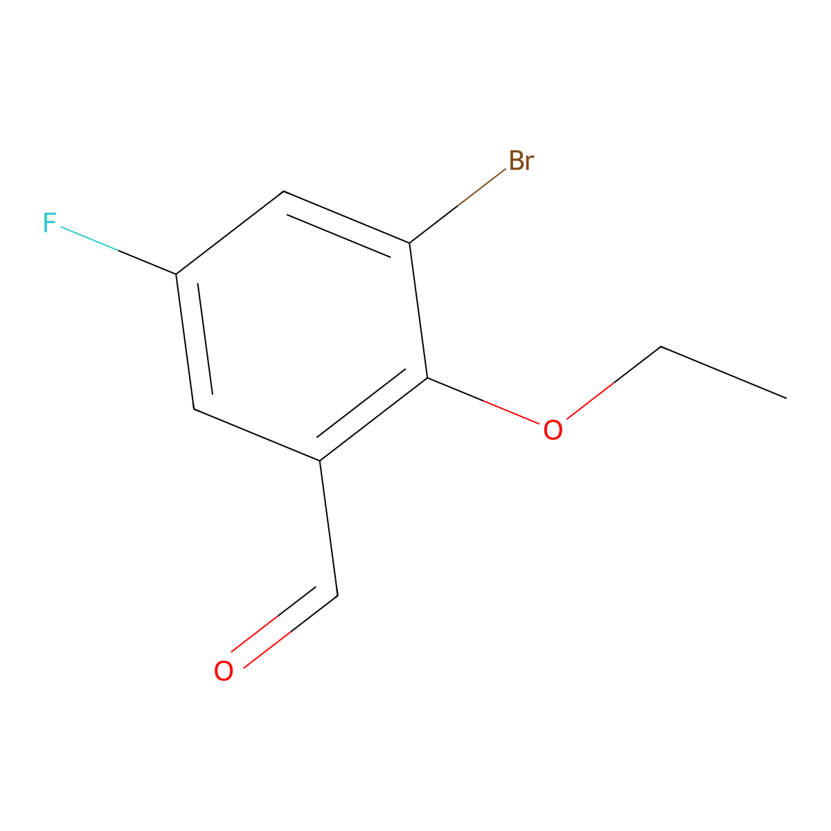 3-Bromo-2-ethoxy-5-fluorobenzaldehyde molecular structure, CAS 1784109-49-4