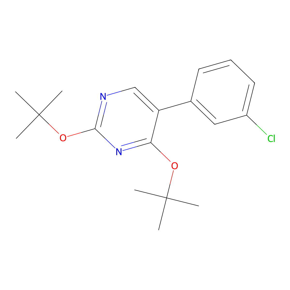 2,4-Ditert-butoxy-5-(3-chlorophenyl)pyrimidine molecular structure, CAS 178411-09-1