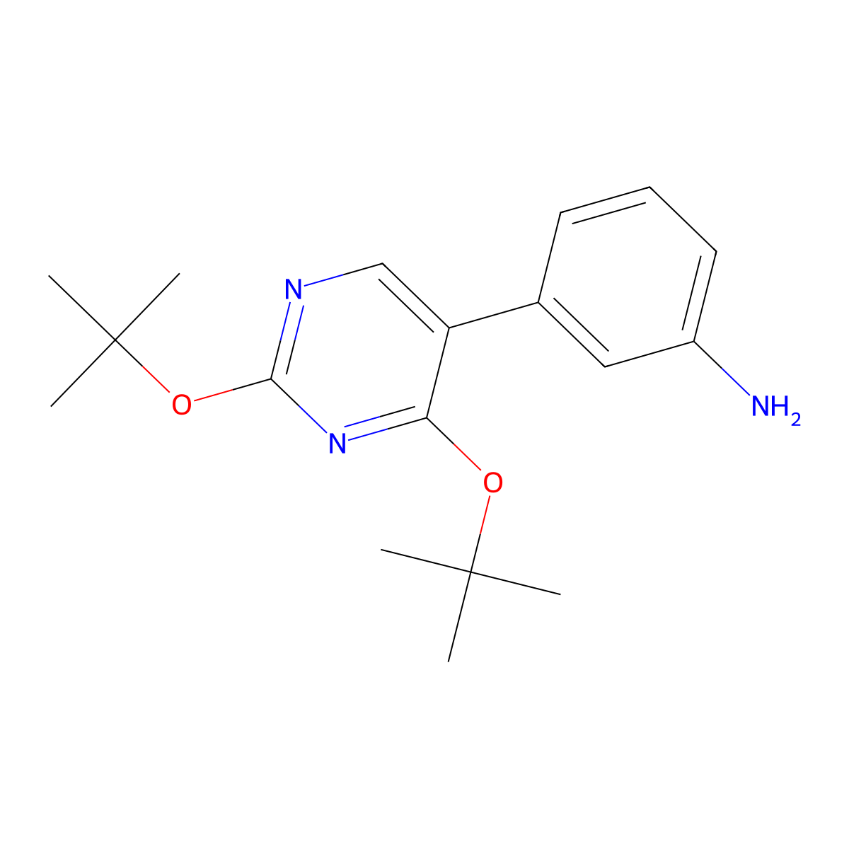 3-(2,4-Ditert-butoxy-5-pyrimidinyl)phenylamine molecular structure, CAS 178411-11-5