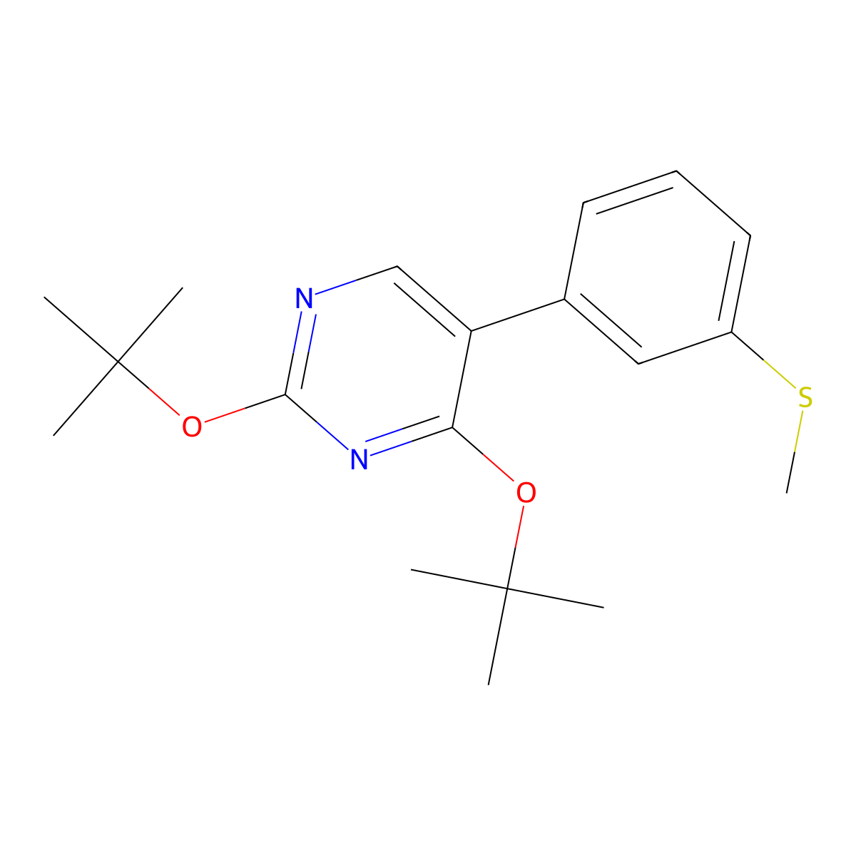 2,4-Ditert-butoxy-5-[3-(methylsulfanyl)phenyl]pyrimidine molecular structure, CAS 178411-12-6