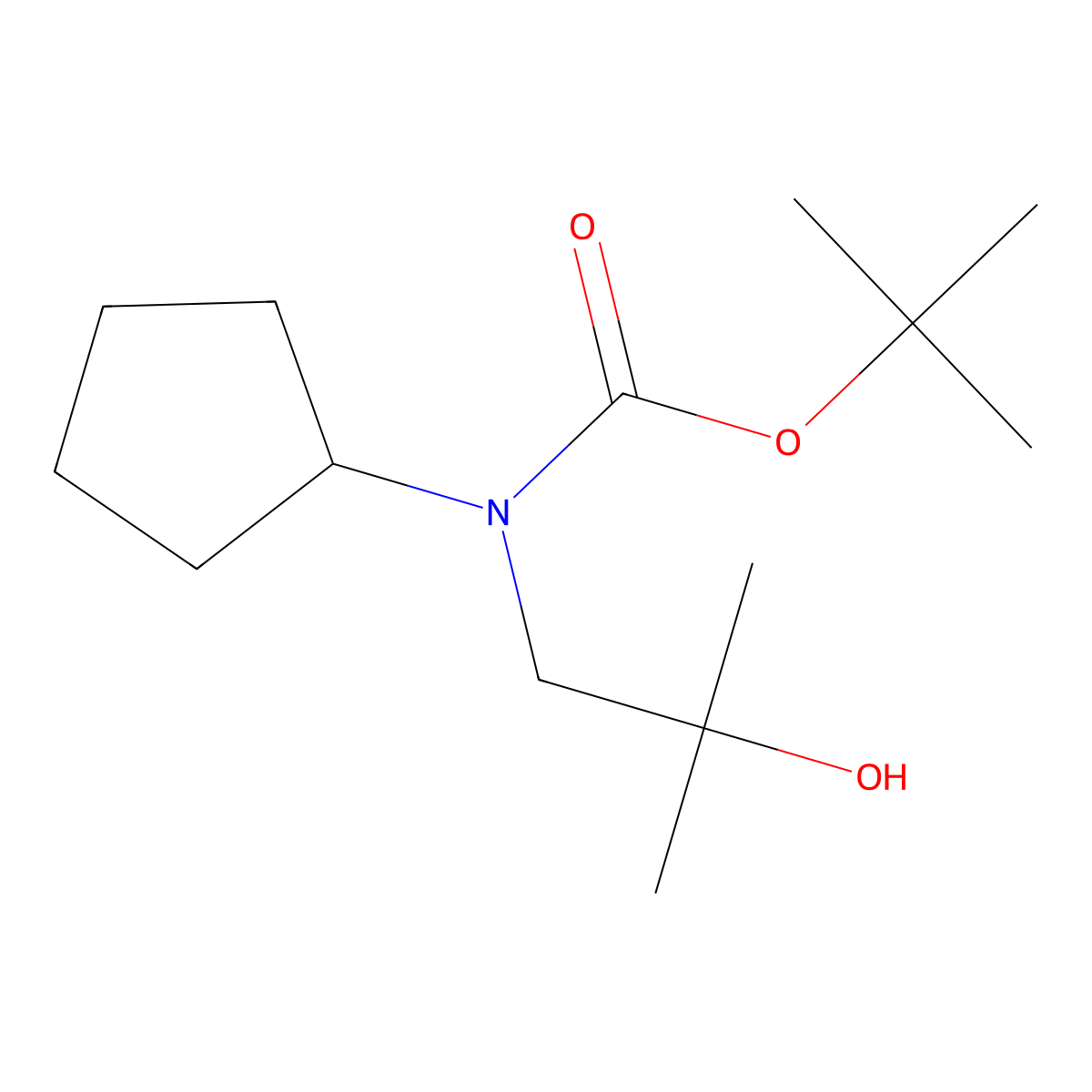tert-butyl N-cyclopentyl-N-(2-hydroxy-2-methylpropyl)carbamate molecular structure, CAS 1784110-96-8