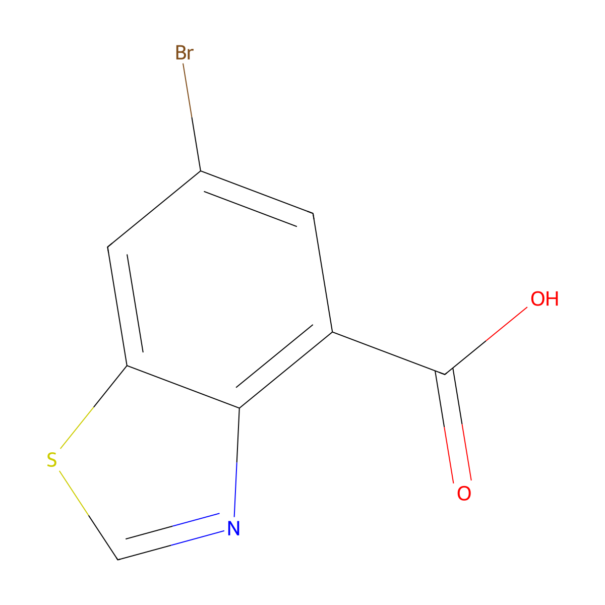 6-Bromo-1,3-benzothiazole-4-carboxylic acid molecular structure, CAS 1784111-07-4