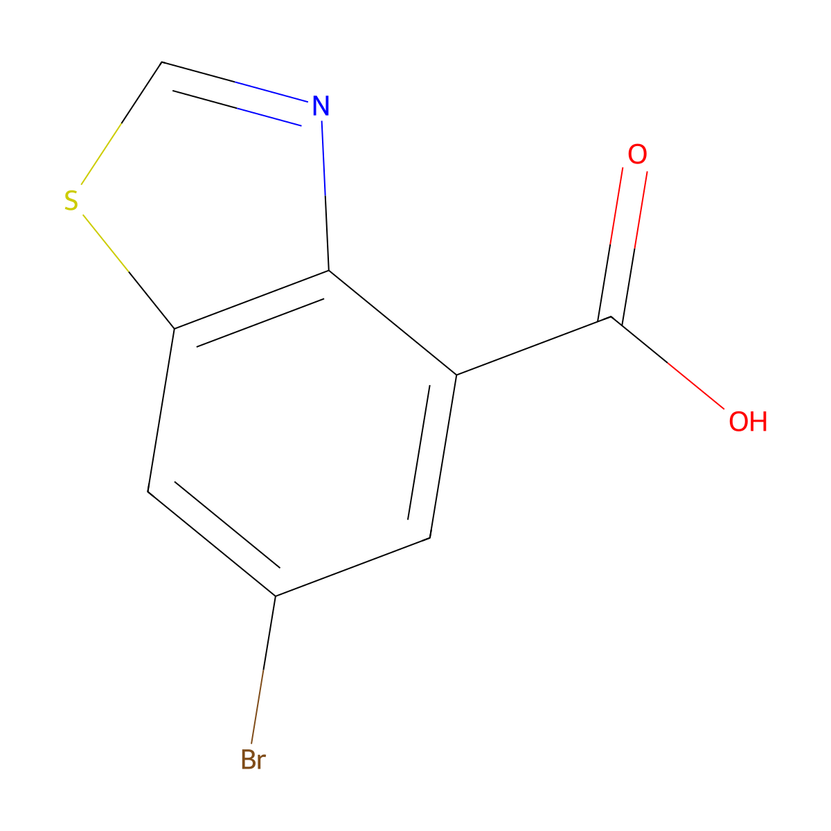6-Bromo-1,3-benzothiazole-4-carboxylic acid molecular structure, CAS 1784111-07-4