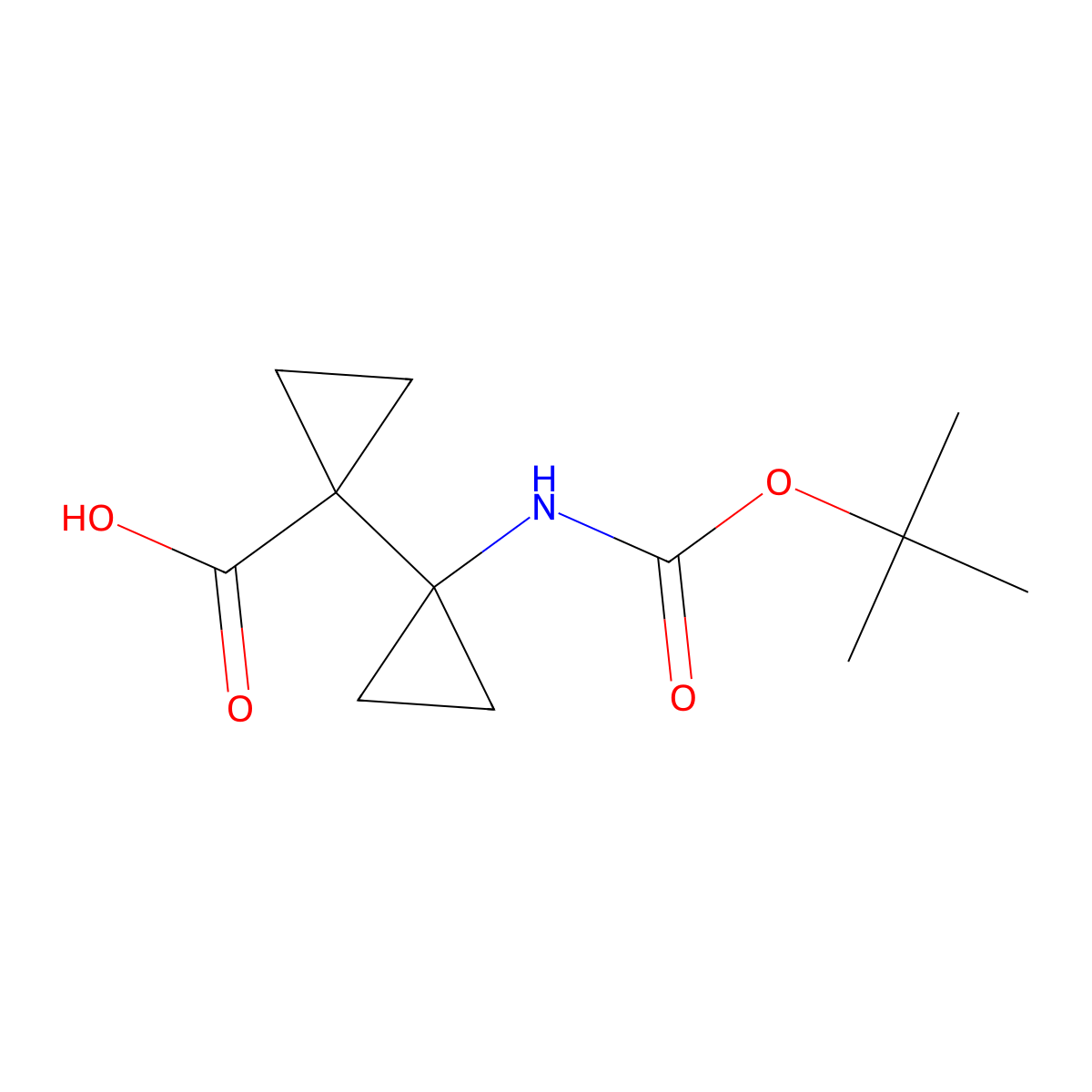 1'-[(tert-Butoxycarbonyl)amino]-1,1'-bi(cyclopropyl)-1-carboxylic acid molecular structure, CAS 1784118-69-9