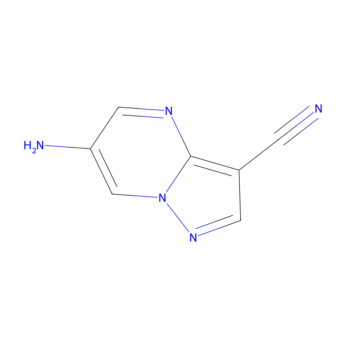 6-Aminopyrazolo[1,5-a]pyrimidine-3-carbonitrile molecular structure, CAS 1784122-07-1