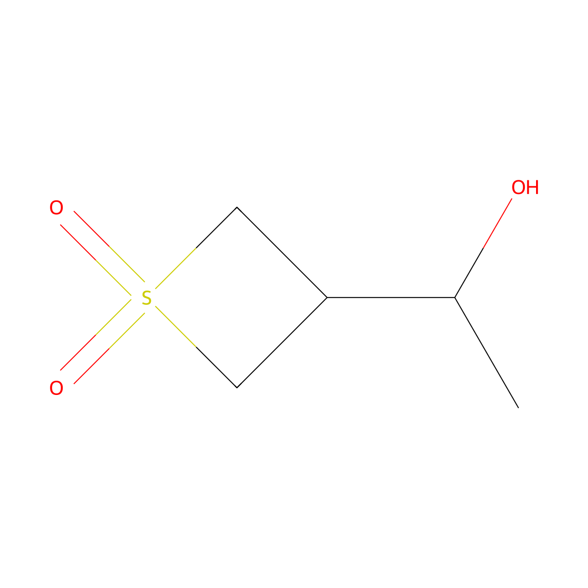 3-(1-Hydroxyethyl)-1lambda6-thietane-1,1-dione molecular structure, CAS 1784125-71-8