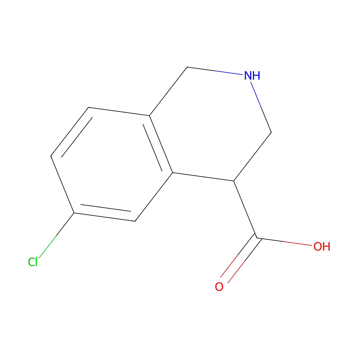 6-Chloro-1,2,3,4-tetrahydroisoquinoline-4-carboxylic acid molecular structure, CAS 1784126-20-0