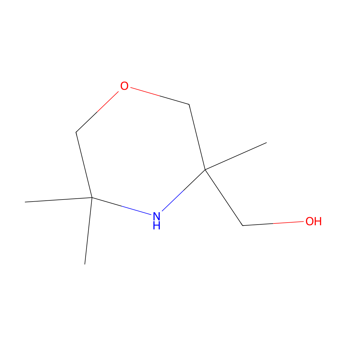 (3,5,5-Trimethylmorpholin-3-yl)methanol molecular structure, CAS 1784130-06-8