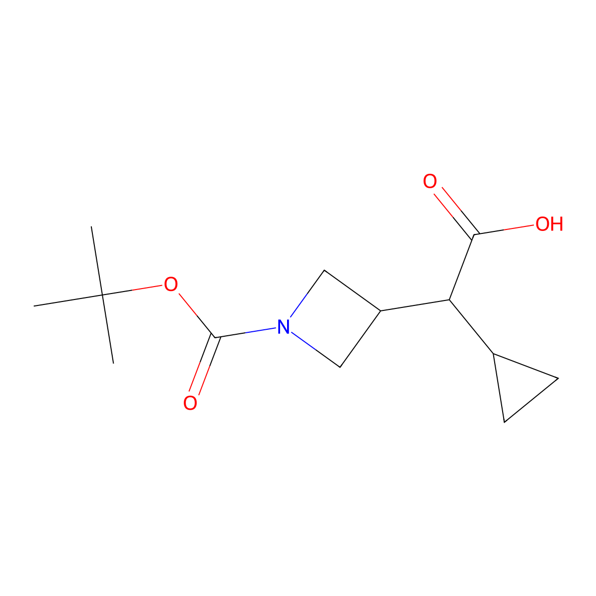 2-{1-[(Tert-butoxy)carbonyl]azetidin-3-yl}-2-cyclopropylacetic acid molecular structure, CAS 1784130-81-9