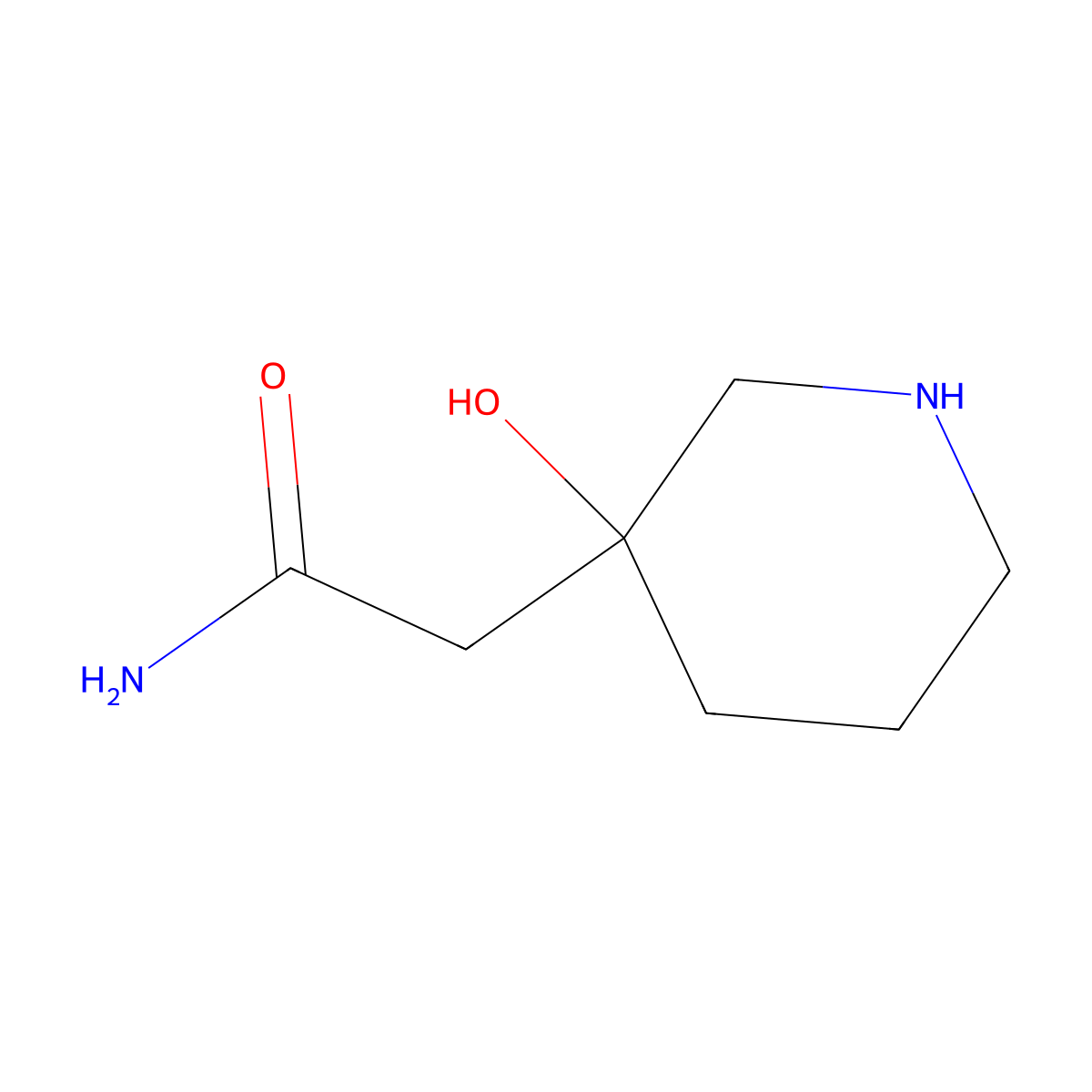 2-(3-Hydroxypiperidin-3-yl)acetamide molecular structure, CAS 1784133-02-3