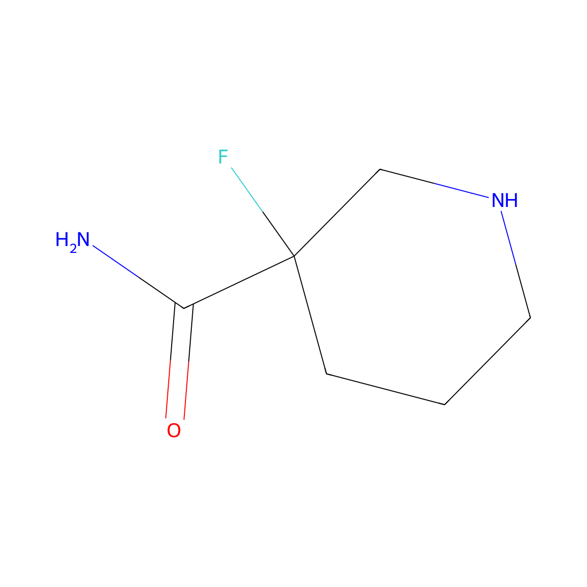 3-Fluoropiperidine-3-carboxamide molecular structure, CAS 1784134-45-7
